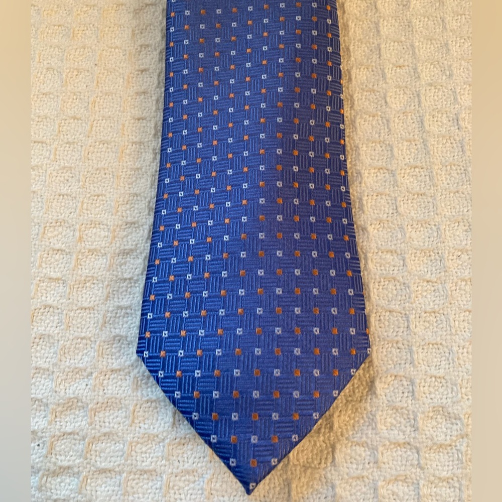 Michael Kors Silk Blend Blue Print Tie NWT